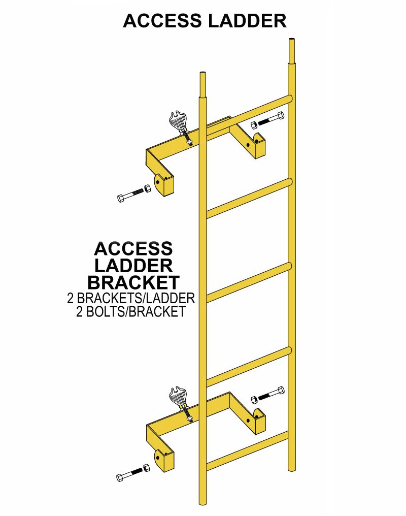 Steel Access Ladder and Ladder Bracket